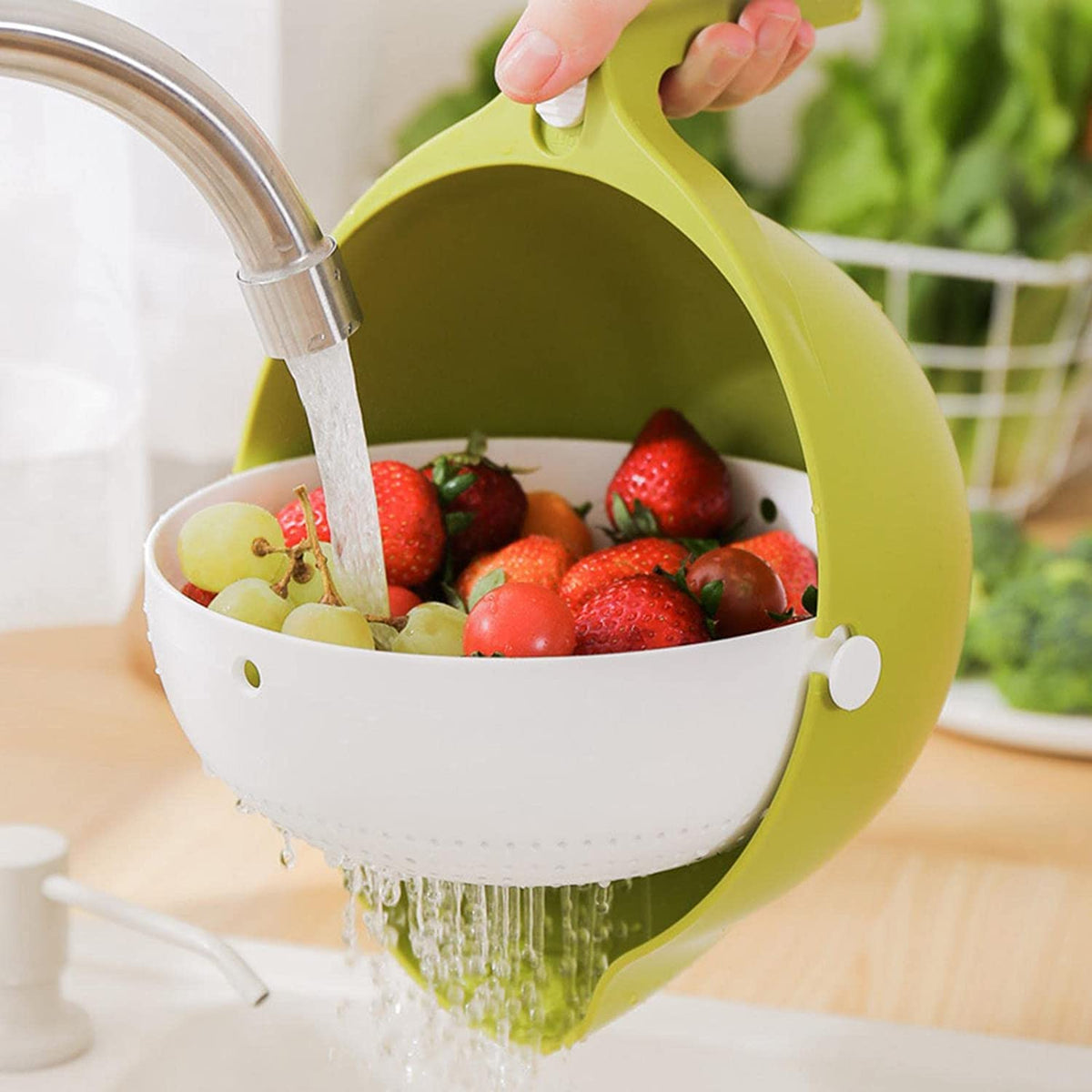 2-in-1 Double Layer Fruit & Vegetable Washing Basket