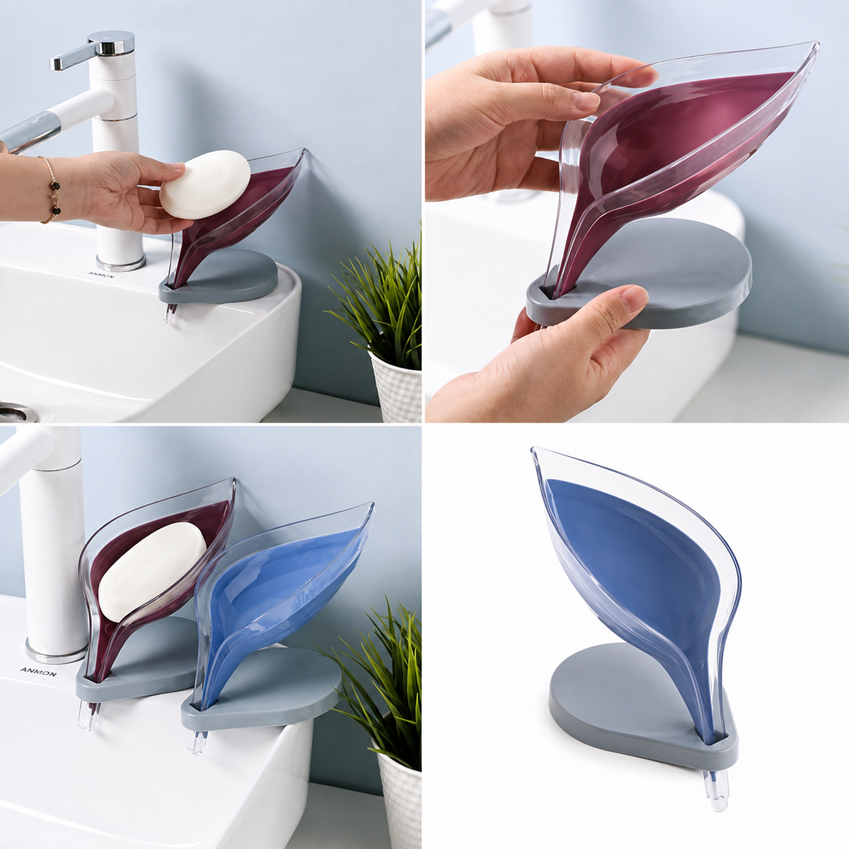 Leaf-Shaped Self-Draining Soap Dish