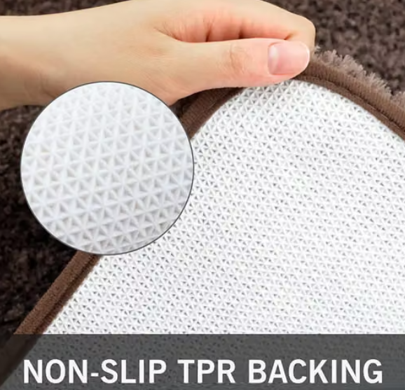 Soft Fluffy Anti-Slip Microfiber Doormat – Brown 🤎