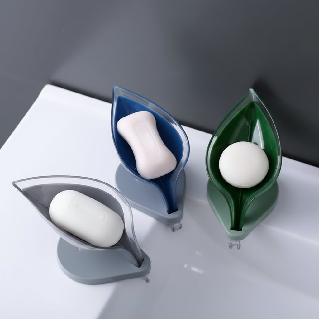 Leaf-Shaped Self-Draining Soap Dish