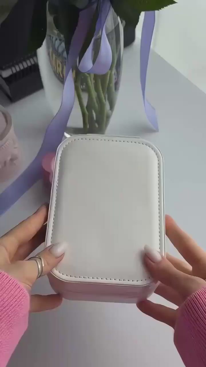 LED Makeup Box with Adjustable Light Mirror Portable Cosmetic Organizer